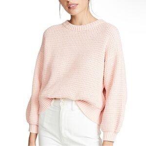 I Love Mr. Mittens Cotton Waffle Knit Oversized Sweater in Pink Size XS/Small